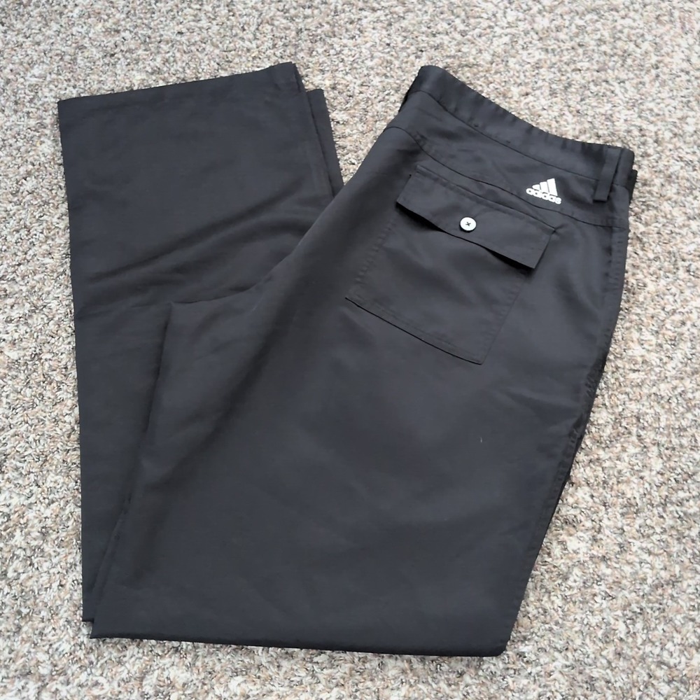 Adidas Climalite Black Flat Front Golf Pants Mens Waist 38 Inseam 32